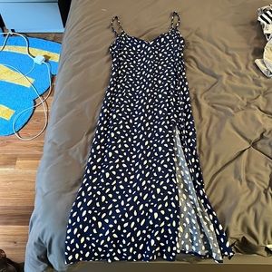 Blue polka dot sun dress